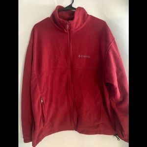 Columbia Full Zip Sweater Red Size Large